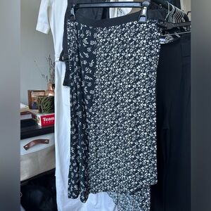 Rag and Bone asymmetric Ben printed wrap midi skirt, size 6